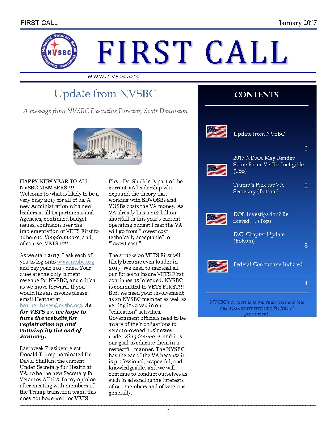 First Call January 2017